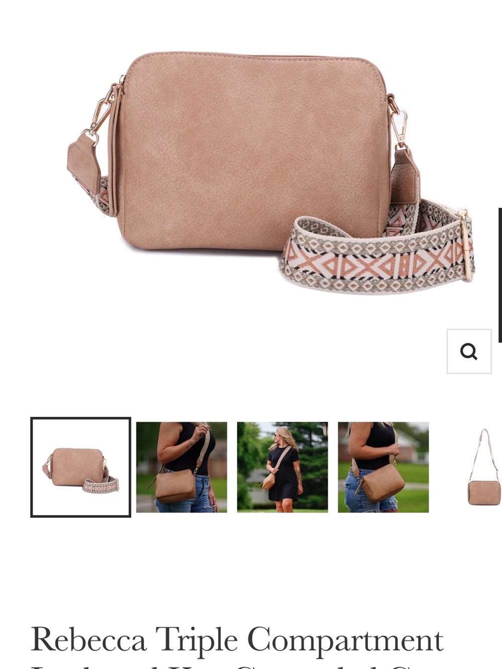 Triple Compartment Crossbody Bag